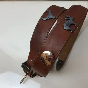 Silver Creek Collection Studded Genuine Leather Brown Belt animals western 25 Silver Creek Collection Brown Leather Southwest Animal Belt  main image 2